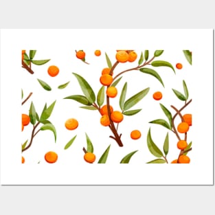 Orange mood.  sea ​​buckthorn branch Posters and Art